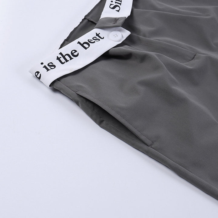 Knitted High Waist Contrast Color Loose Trousers