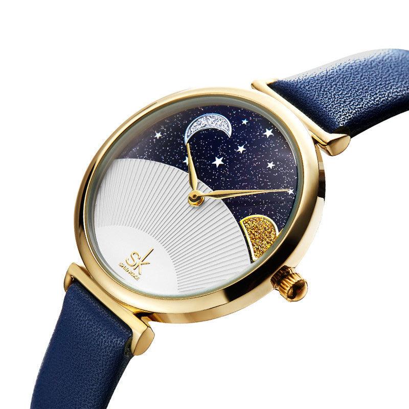 Sun And Moon Star Aurora Borealis Quartz Watch - Trendha