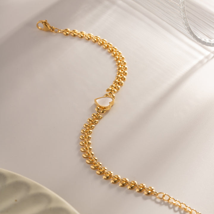 Romantic Heart Pendant Bracelet