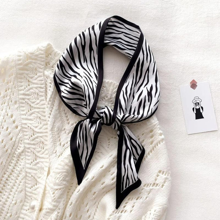 Luxurious Zebra Print Silk-Feel Scarf