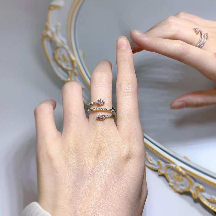 925 Aura Bright Snakelike Winding Ring - Trendha