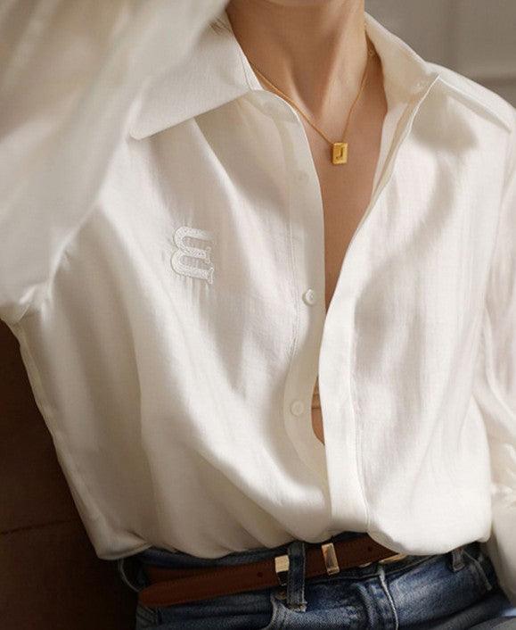 A Niche Chic Chiffon White Shirt For Women - Trendha