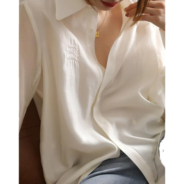 A Niche Chic Chiffon White Shirt For Women - Trendha