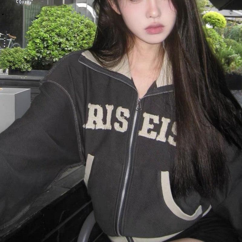 American Retro Loose Fitting Sweater Jacket For Women - Trendha