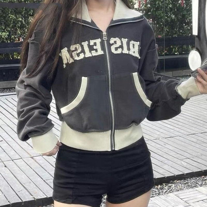 American Retro Loose Fitting Sweater Jacket For Women - Trendha