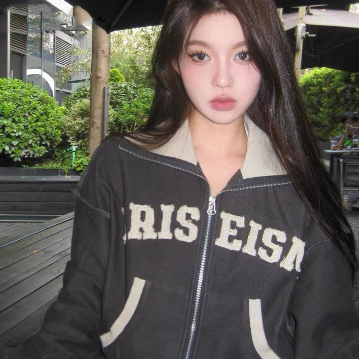 American Retro Loose Fitting Sweater Jacket For Women - Trendha