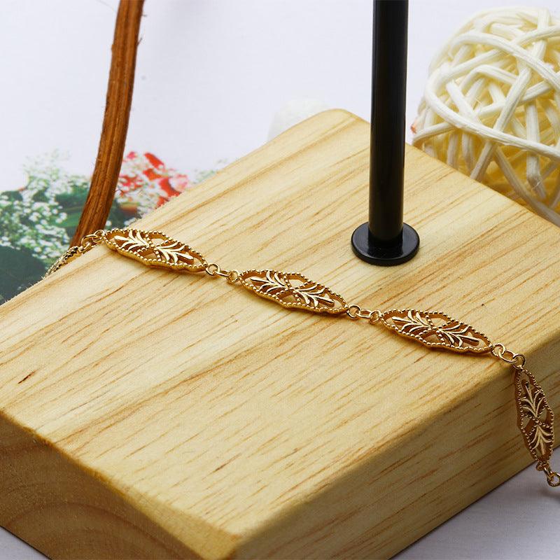 Antique Rhombic Hollow Pattern S925 Sterling Silver Bracelet - Trendha