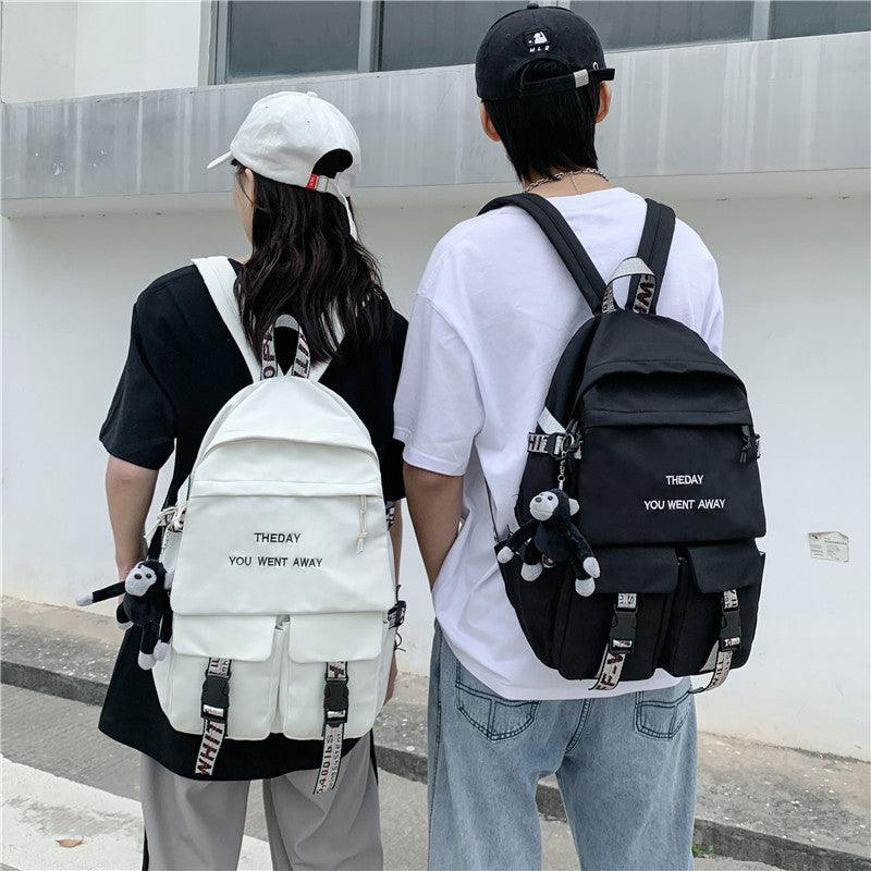 Backpack Female New Korean Style Fashion Brand College Style Schoolbag Male College Student Leisure Simple Backpack - Trendha