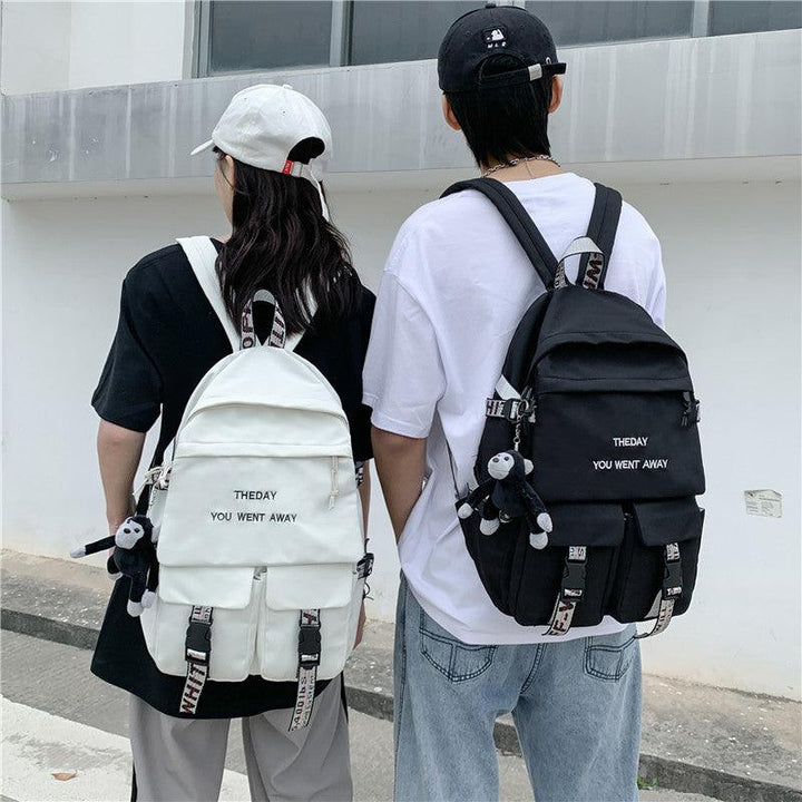 Backpack Female New Korean Style Fashion Brand College Style Schoolbag Male College Student Leisure Simple Backpack - Trendha