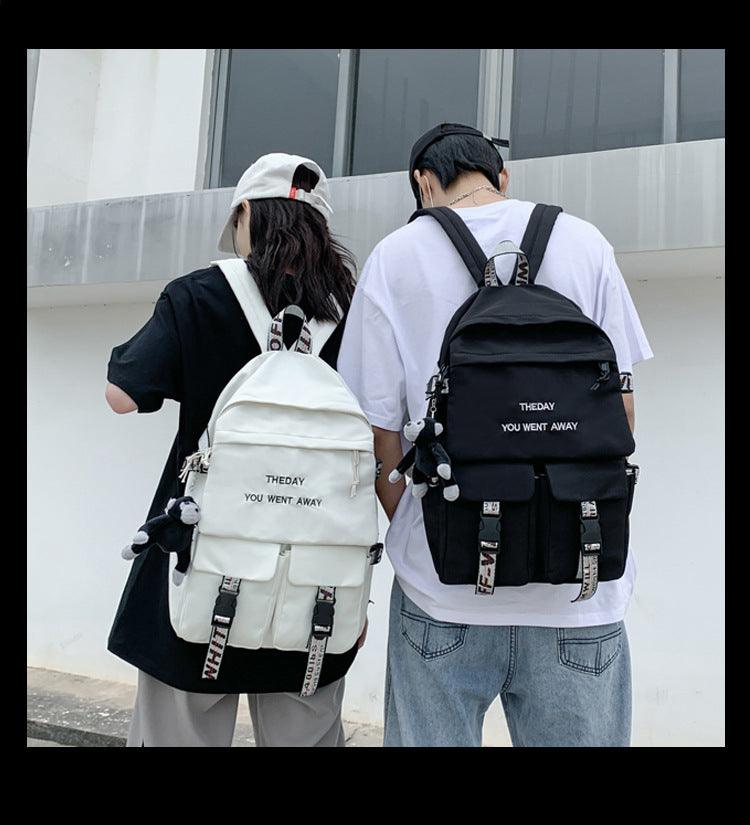 Backpack Female New Korean Style Fashion Brand College Style Schoolbag Male College Student Leisure Simple Backpack - Trendha