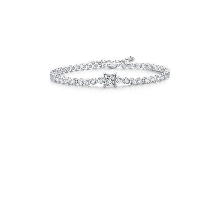 Bracelet S925 Silver Inlay Moissanite Rubik's Cube - Trendha