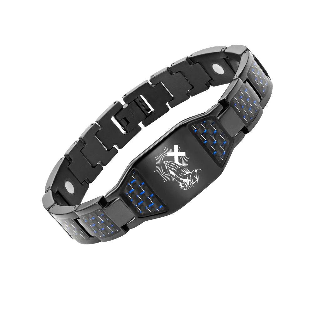 Carbon Fiber Titanium Steel Bracelet Magnet - Trendha