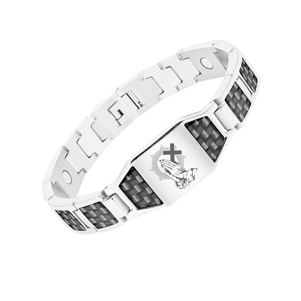 Carbon Fiber Titanium Steel Bracelet Magnet - Trendha