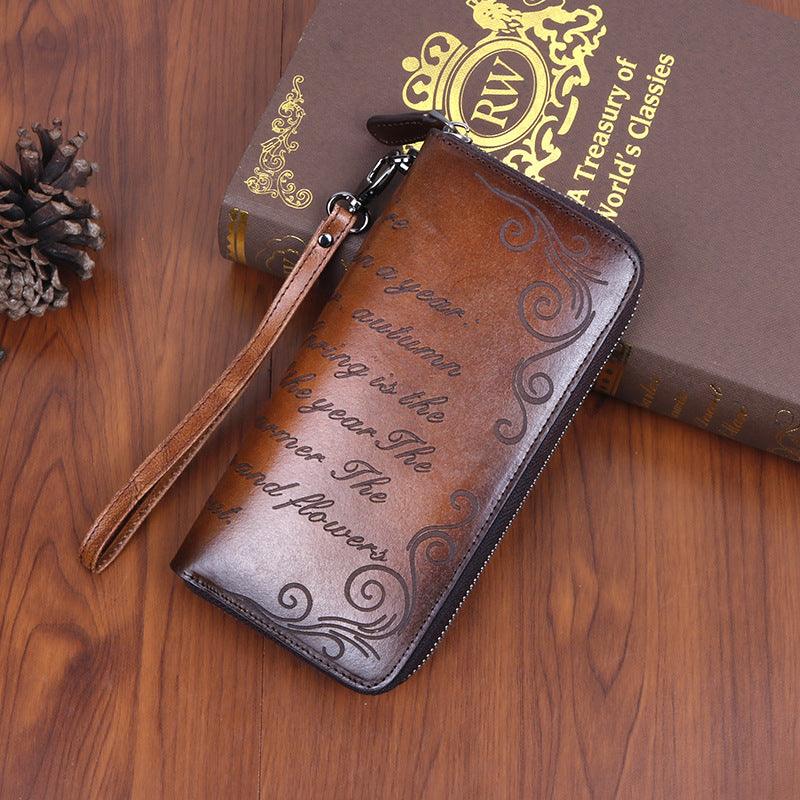 Clutch Bag First Layer Cowhide Hand Brushed Color - Trendha