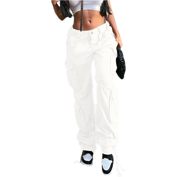 Women's High Waist Pocket Loose Casual Working Pants Straight-leg Pants