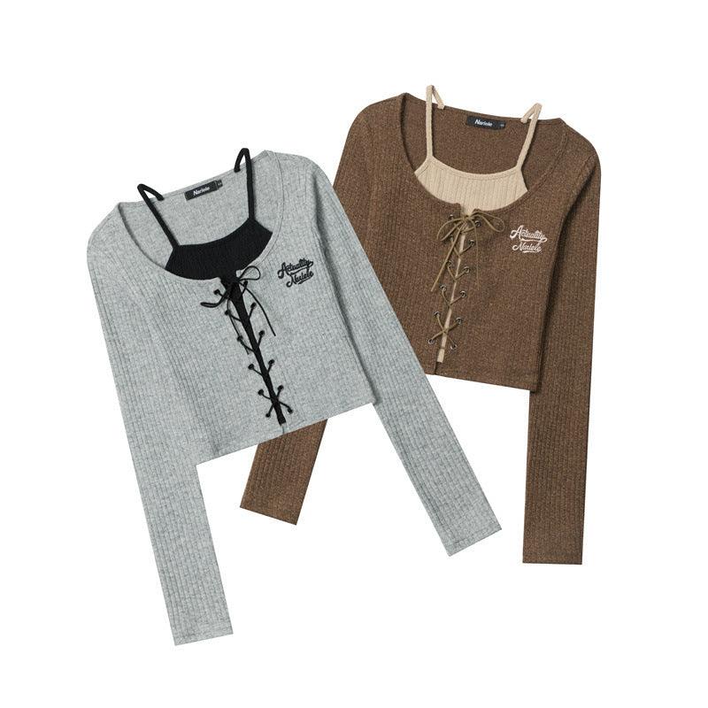 Embroidered Knitted Cardigan Long-sleeved T-shirt Women's Short Top - Trendha