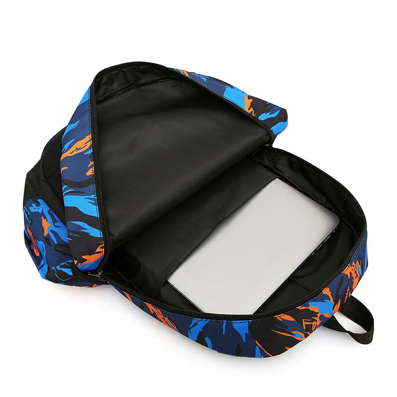 Fashion Personality Canvas Camouflage Multi-pocket Backpack - Trendha