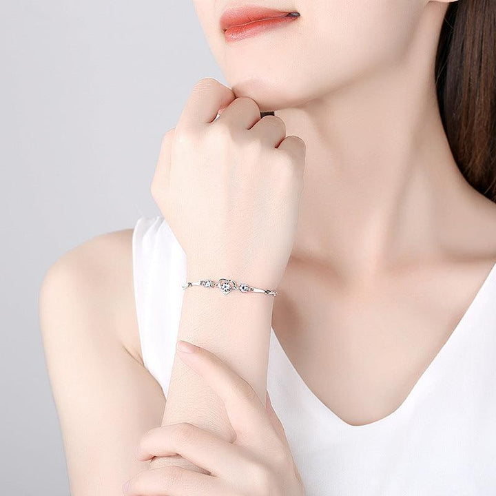 Fashion Sterling Silver Heart Bracelet Female - Trendha