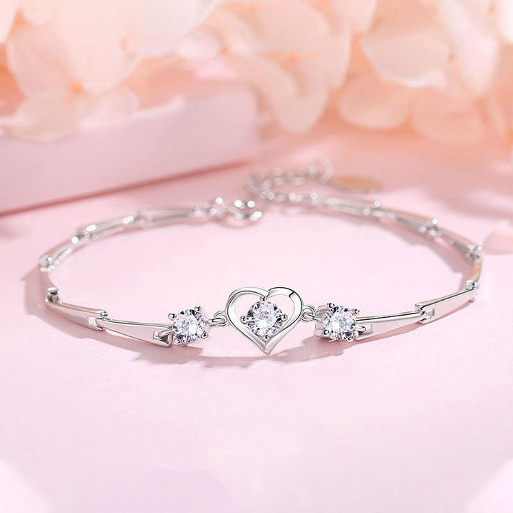 Fashion Sterling Silver Heart Bracelet Female - Trendha