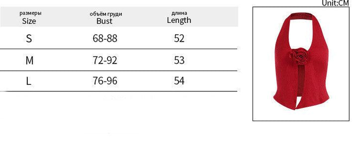 Flower Halter Knitted Vest Top - Trendha