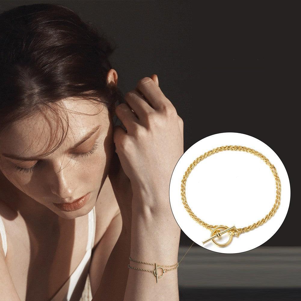 Fried Dough Twists Chain Diamond Bracelet - Trendha