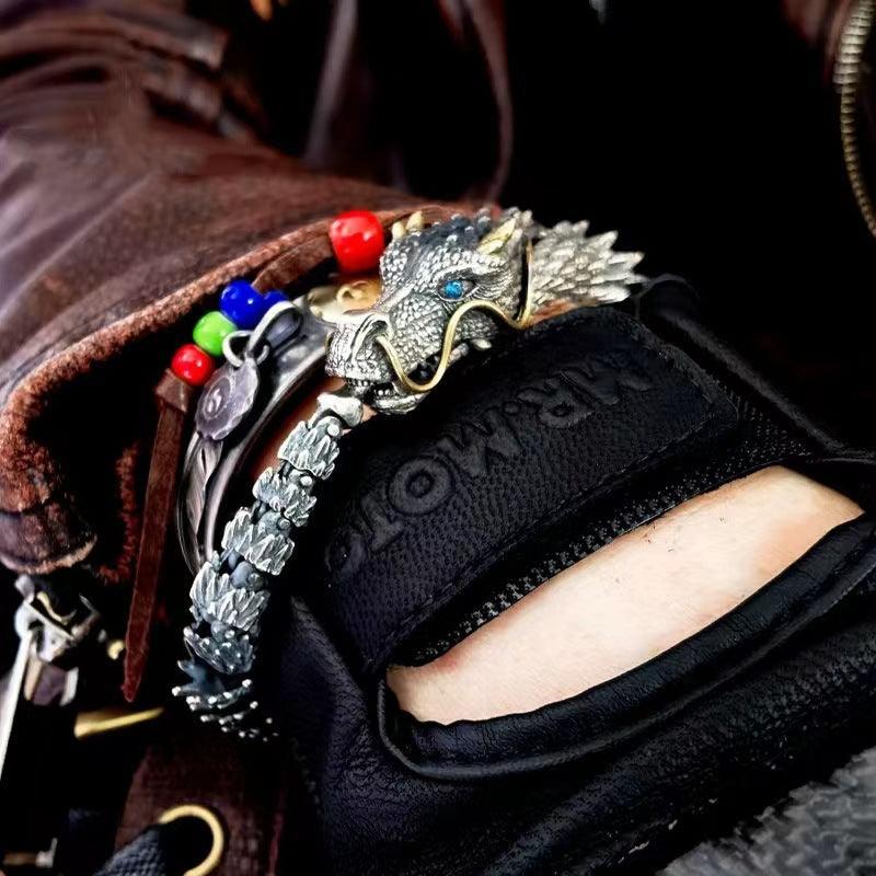 Handmade Retro Domineering Dragon Head Bracelet Men's Fashion - Trendha
