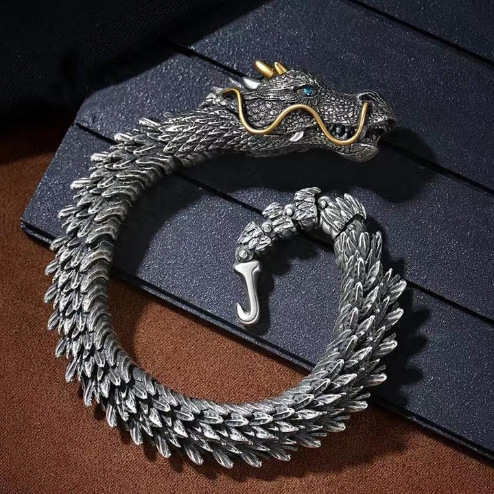 Handmade Retro Domineering Dragon Head Bracelet Men's Fashion - Trendha