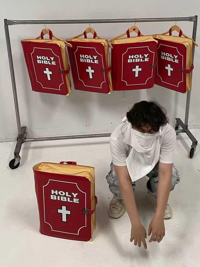 Hip Hop Street Cross Shoulder PU Leather Backpack - Trendha