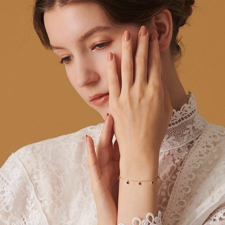 Japanese Retro Luxury S925 Silver Green Olive Bracelet - Trendha