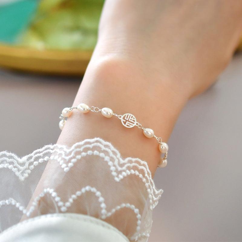 Jewelry Women's Freshwater Pearl Bunny Bracelet - Trendha