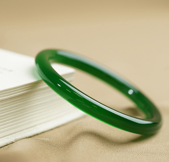 Jingle Bangle Female Natural Agate Chalcedony Bracelet Green Ice Seed Jade - Trendha