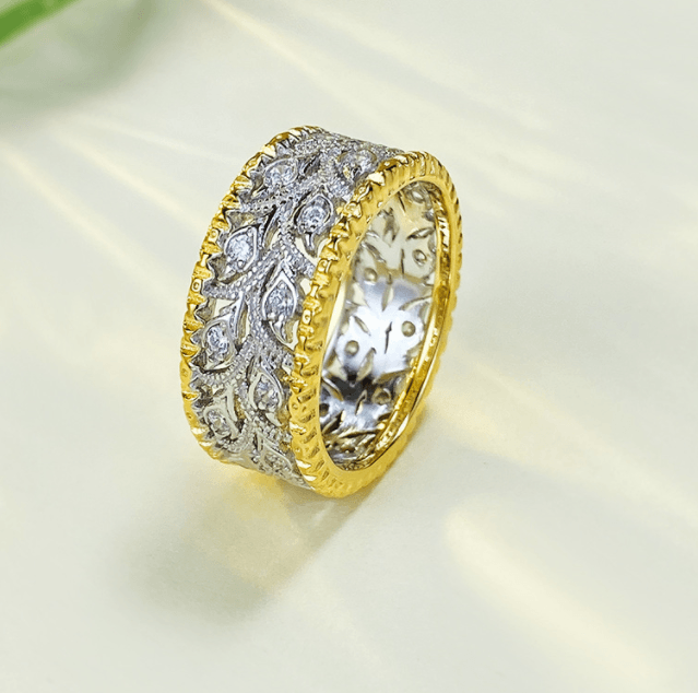 Light Luxury Style 925 Silver Fabric Cutout Pattern Retro Women's Ring - Trendha