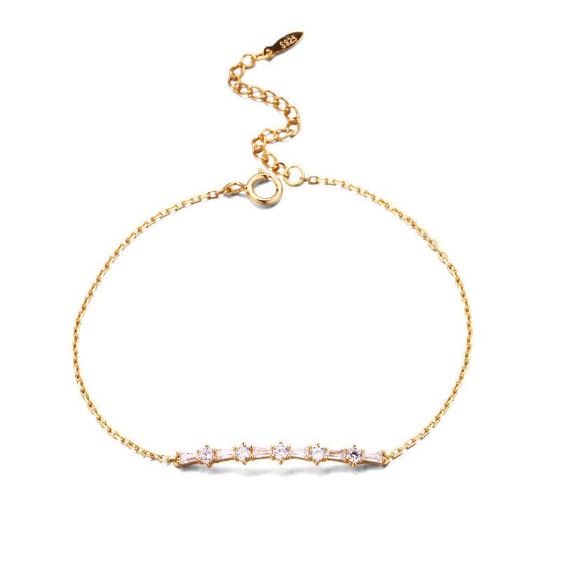 Luxurious And Cool Sterling Silver Gold-plated Bracelet - Trendha