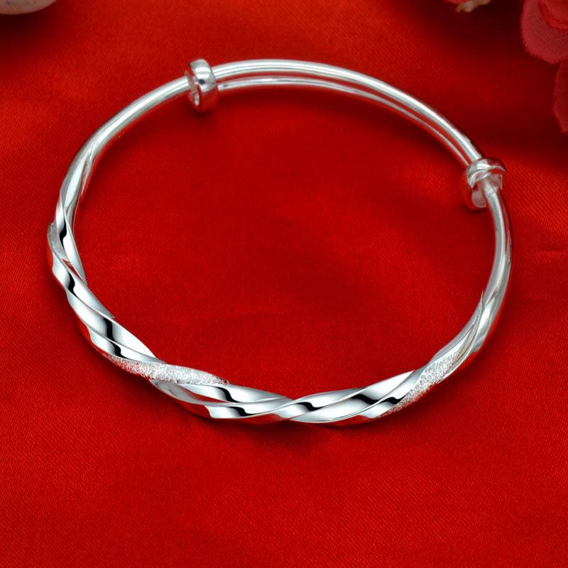 Men's And Women's Fashion Personalized Twist Sterling Silver Bracelets - Trendha