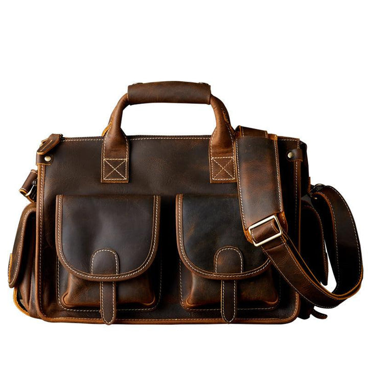 Men's Fashion Personality Leather Postman Handbag - Trendha