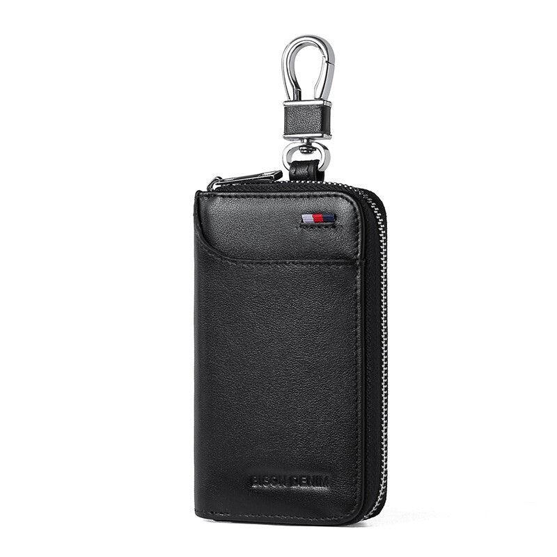 Men's Large-capacity Zipper Real Cowhide Card Case - Trendha