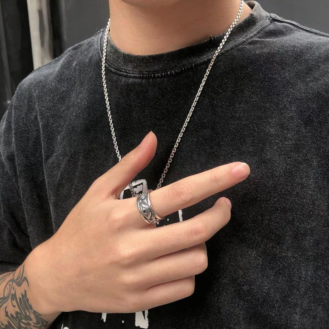 Men's Personalized Retro Horus Eye Ring - Trendha