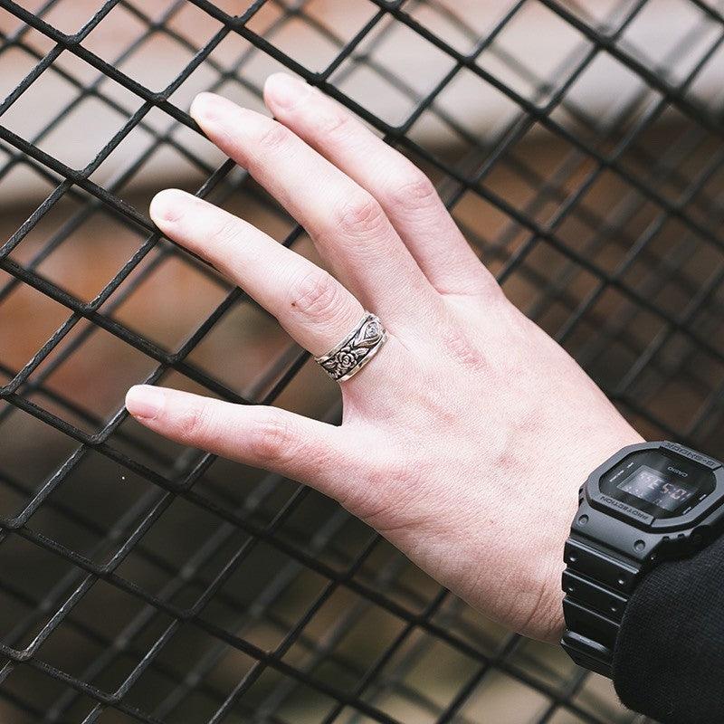 Men's Personalized Retro Horus Eye Ring - Trendha