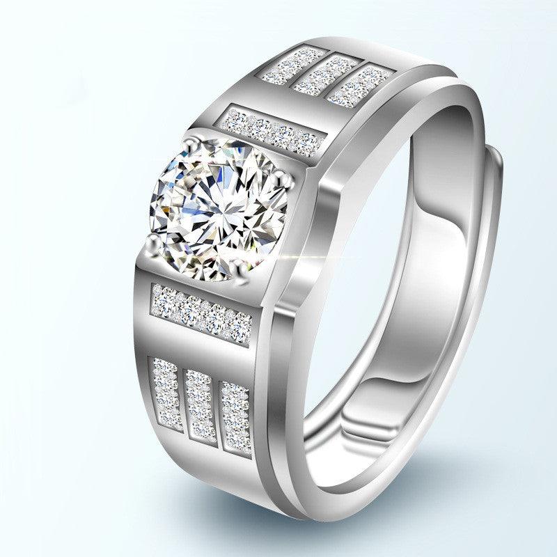 Men's Simple Live Silver Ring - Trendha