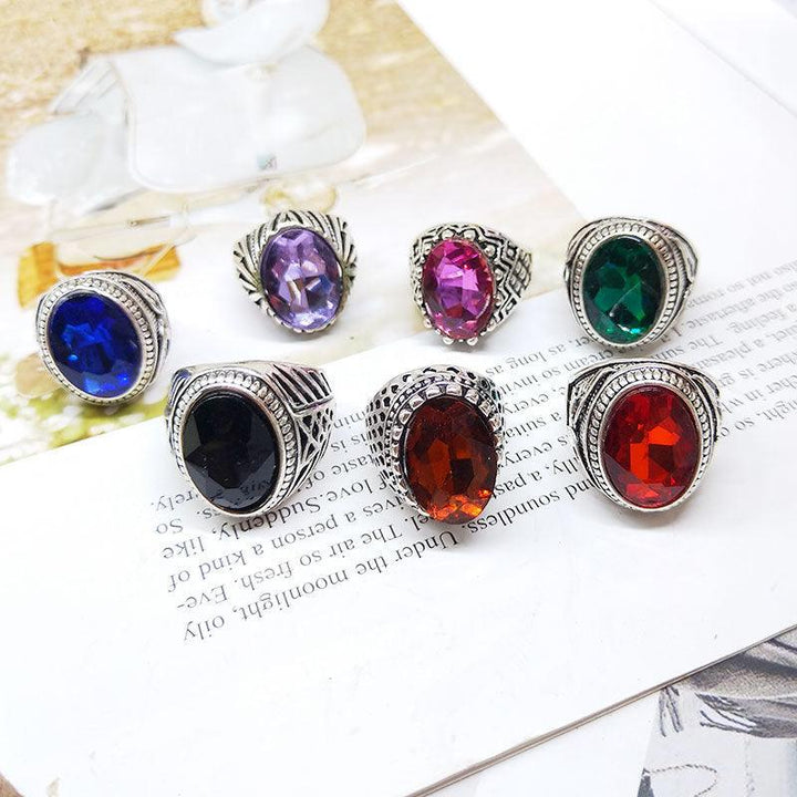 Mixed Glass Crystal Gemstone Ring - Trendha