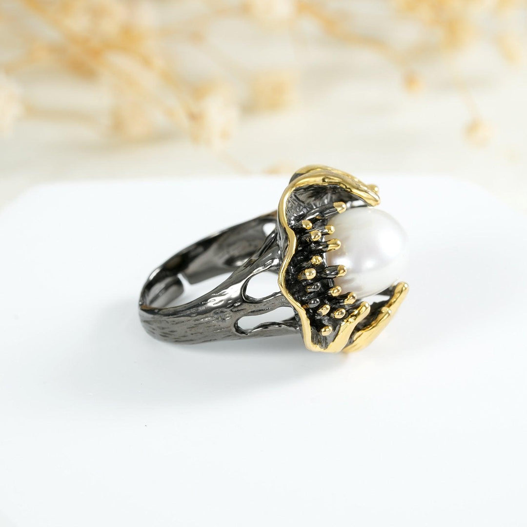 Natural Baroque Shaped Pearl Ring - Trendha