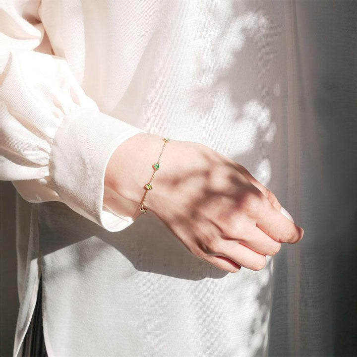 Natural Green Gem Bracelet Girl - Trendha