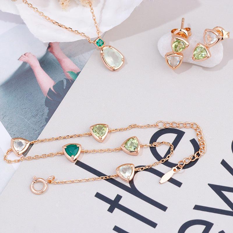 Natural Green Gem Bracelet Girl - Trendha