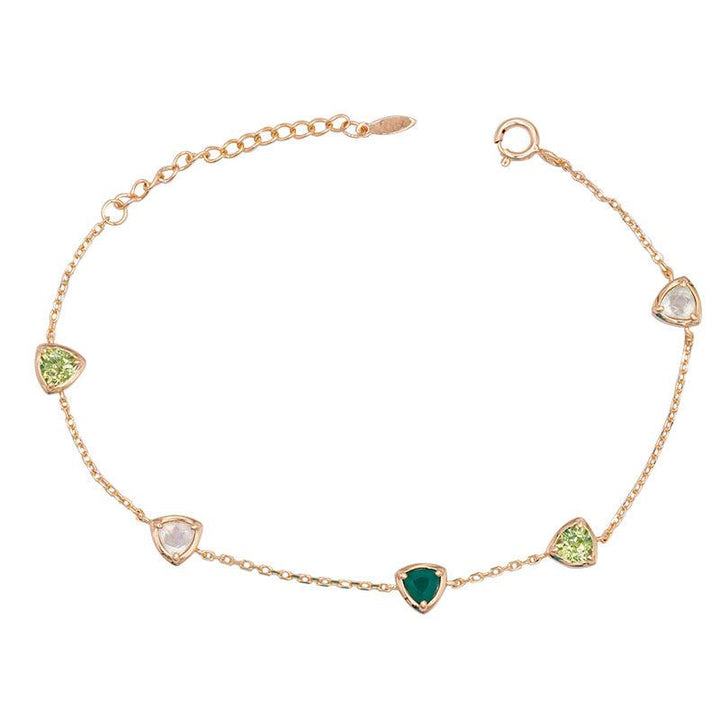 Natural Green Gem Bracelet Girl - Trendha