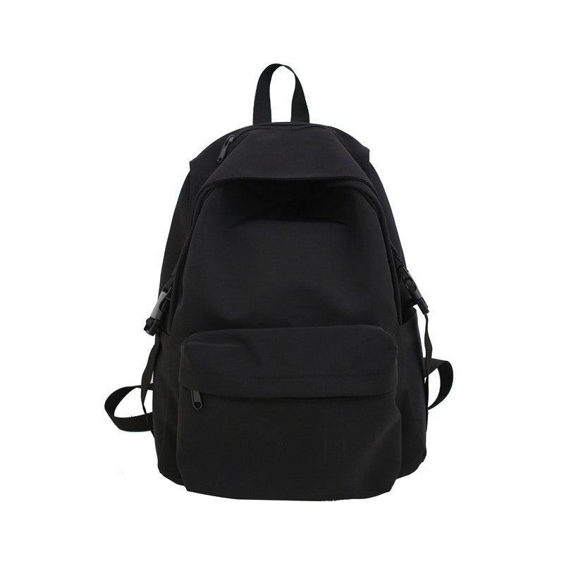 New Japanese And Korean Early High School Student Bag Nylon Solid Color Waterproof Lightweight Backpack College Students Couple Backpack - Trendha
