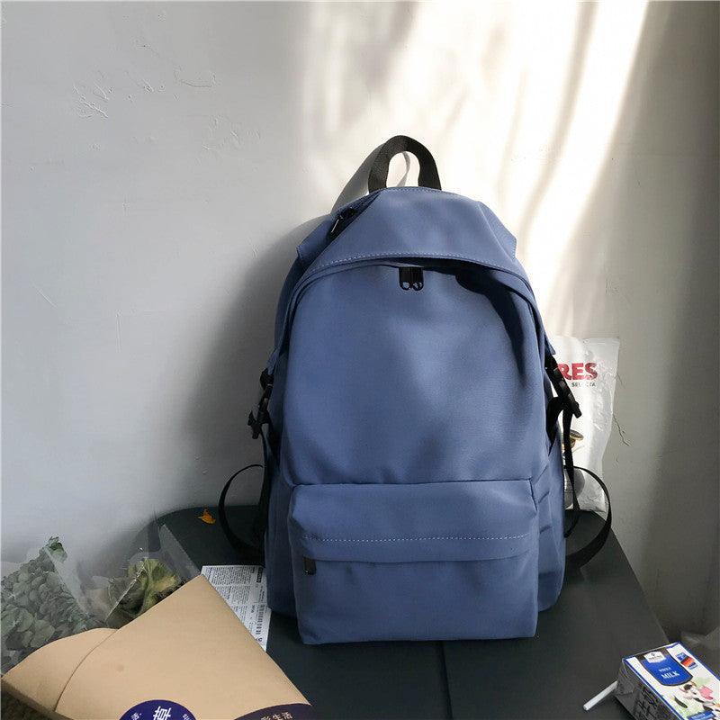 New Japanese And Korean Early High School Student Bag Nylon Solid Color Waterproof Lightweight Backpack College Students Couple Backpack - Trendha