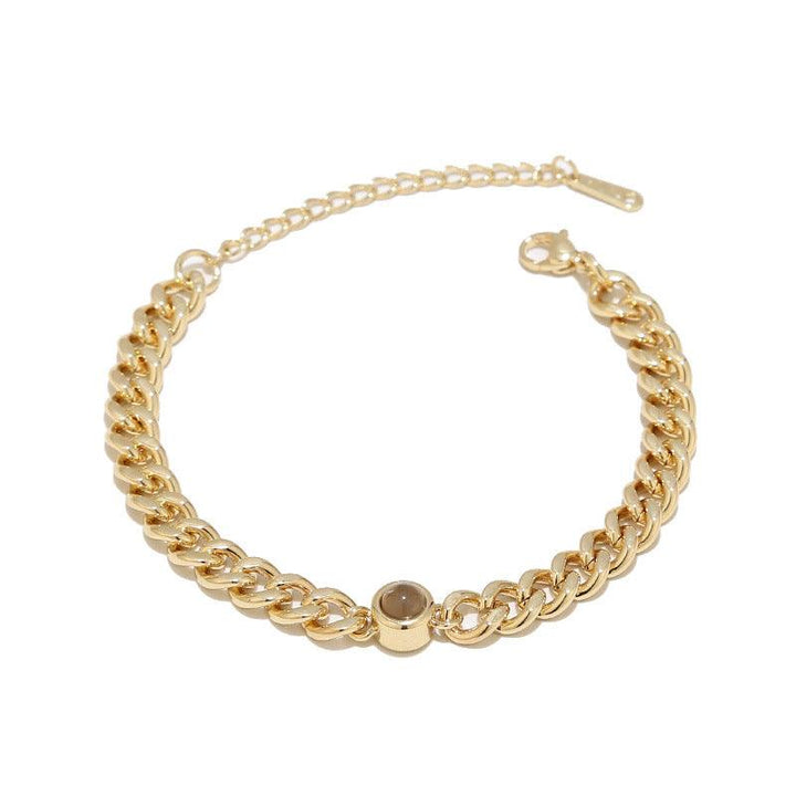 One Hundred Languages I Love You Cuban Hand Photo Text Bracelet - Trendha