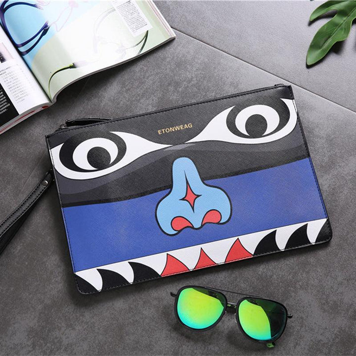 Personalised Trendy Leather Street Clutch Bag - Trendha