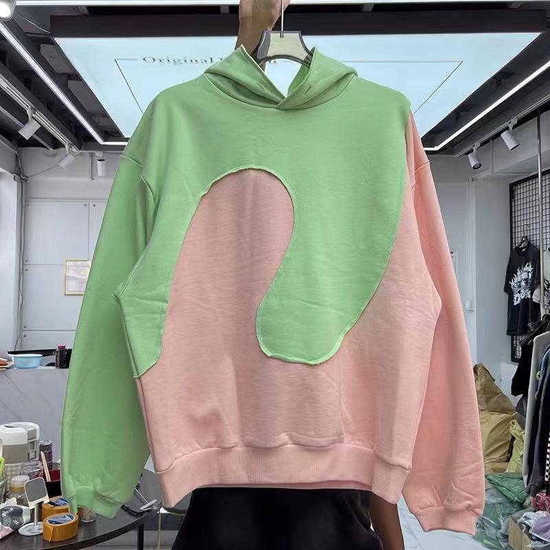 Personalized Patchwork Hooded Sweater For Men - Trendha