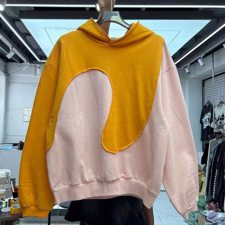 Personalized Patchwork Hooded Sweater For Men - Trendha